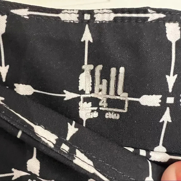 Tail black and white tennis boho arrow square pattern skirt with pockets size 4 - Picture 7 of 11